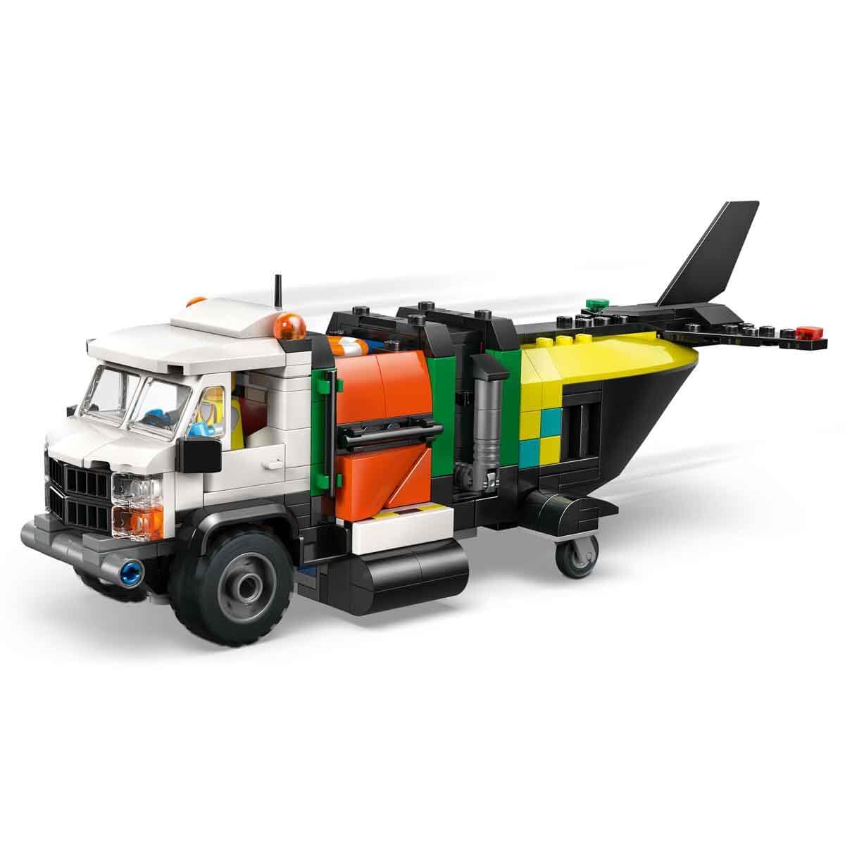 LEGO City combination set with airplane, maintenance vehicle and hovercraft - toy vehicle - mix & match model building with 3 minifigures - birthday gift for boys aged 7 and over - 60505