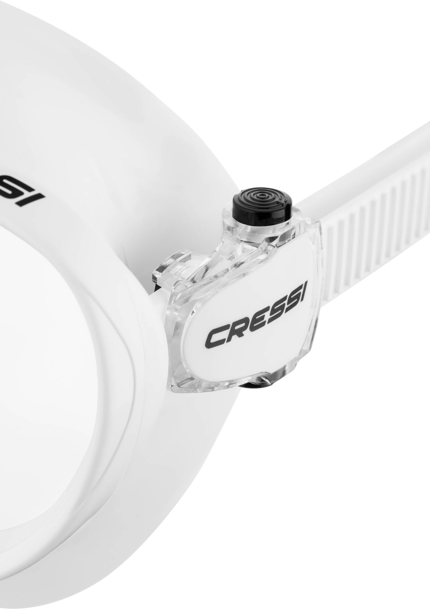 Cressi Frameless Diving Mask F1 - Fog-free Glass Lens, Diving Goggles - Ergonomic Silicone Rim, Snorkel Mask - Dry Snorkel & Snorkel Set - White - Mask - ZDN283000