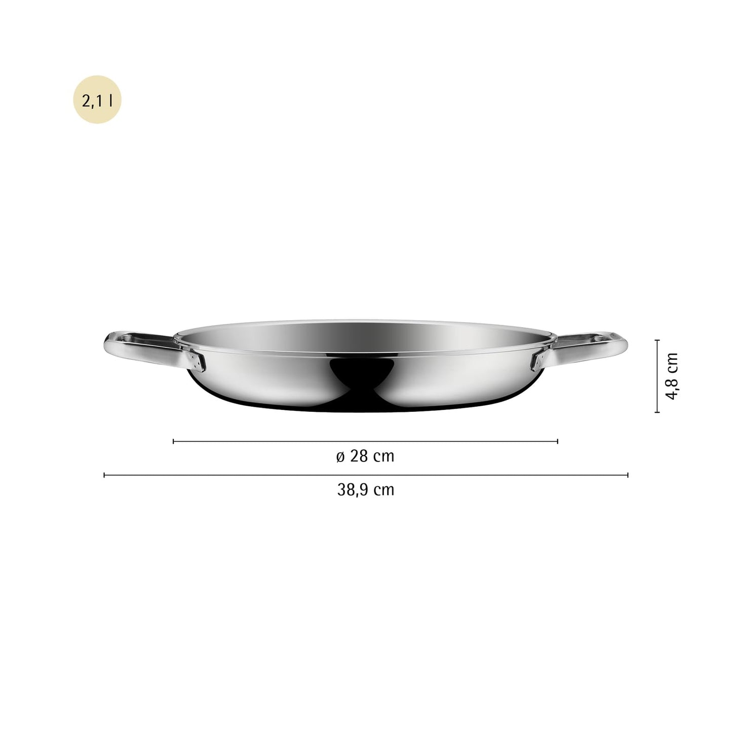 WMF Profi Resist serving/frying pan 28 cm induction, multi-layer material coated, honeycomb structure, stainless steel handle, oven safe - 1756386411