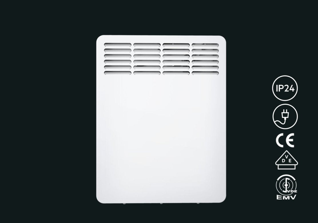 AEG Wall Convector WKL 505, Energy-saving Electric Heater, 500 W for approx. 6 m², LCD Display, Weekly Timer, 236531