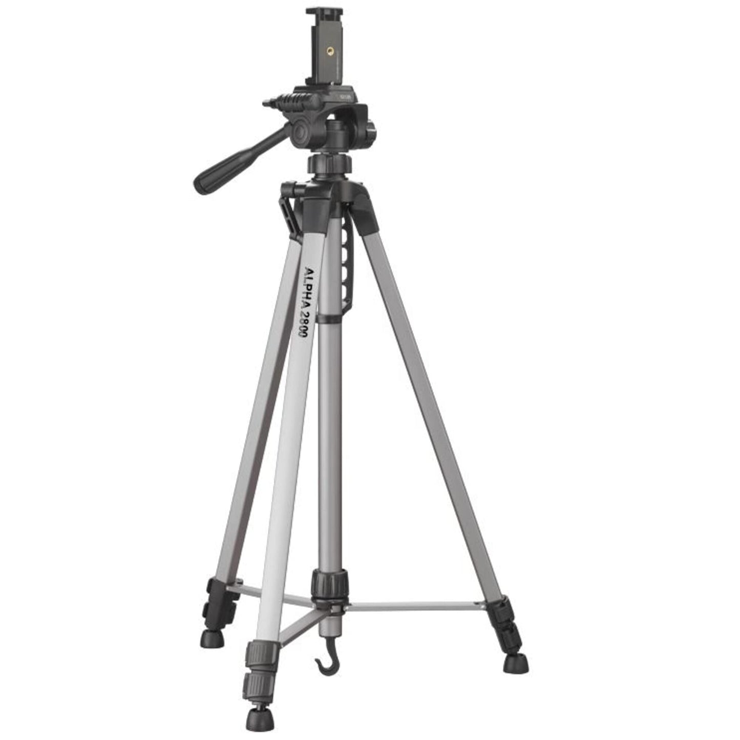 CULLMANN - 52129 - Alpha 2800 mobile tripod with smartphone holder - 184 - 5 cm height - with 3-way head - 2 extensions - silver