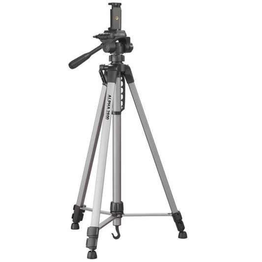 CULLMANN - 52129 - Alpha 2800 mobile tripod with smartphone holder - 184 - 5 cm height - with 3-way head - 2 extensions - silver
