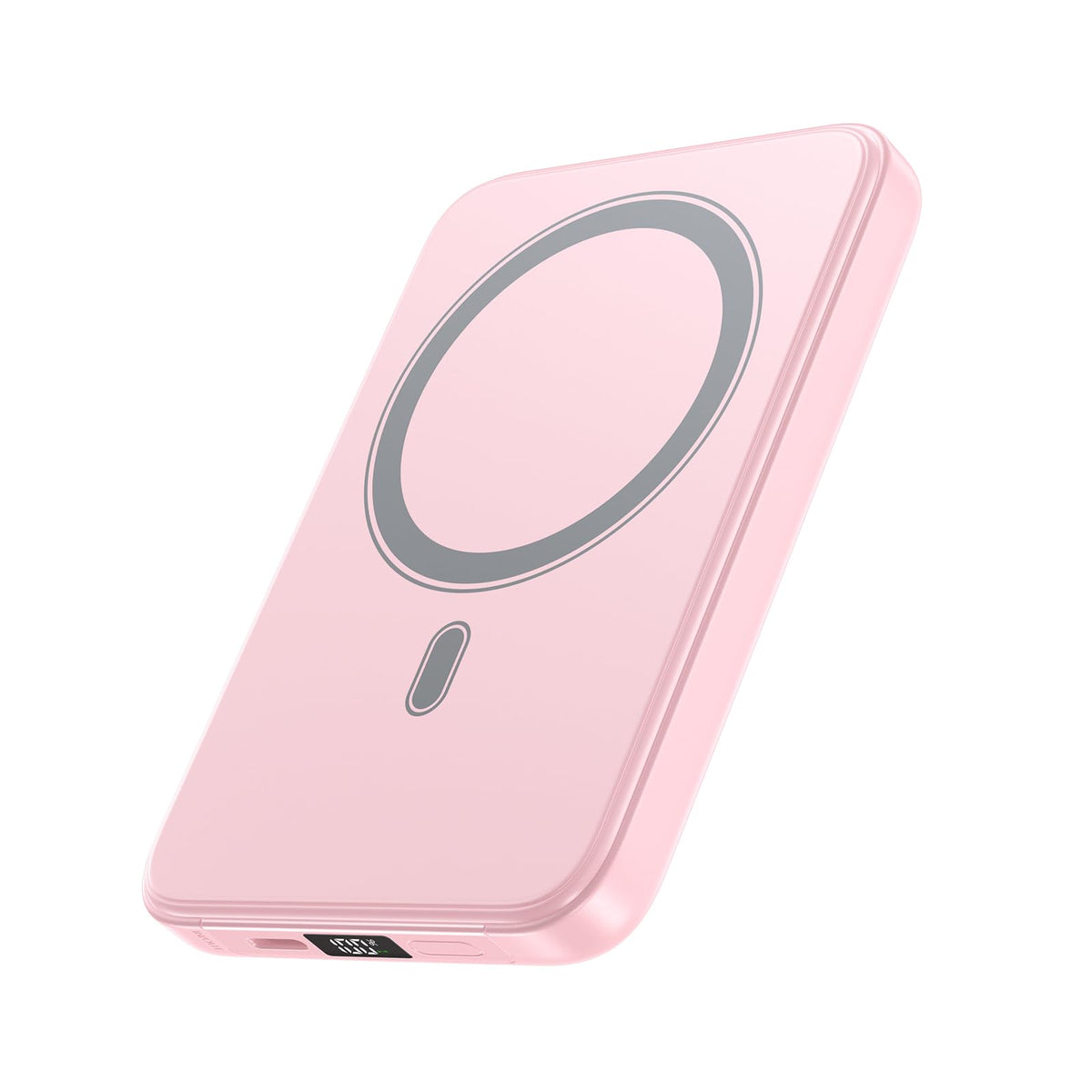 A ADDTOP Magnetic Power Bank 10000mAh- 20W Schnelllade iPhone Ladegerät for Magnetisch, UltraSlim Wireless Portable Charger with USB-C In&Out, LED Display Akku-Pack für iPhone 17/16/15/14/13/12 Rosa - C19PW