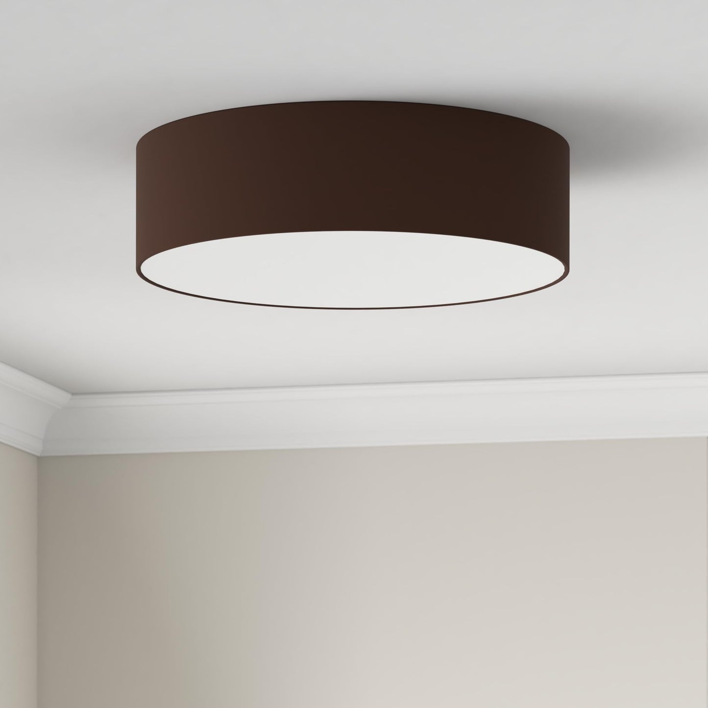 REV ceiling light - ceiling lamp around 50cm with fabric lampshade in a vintage look - ideal for bedrooms and living rooms, brown - 2021115010
