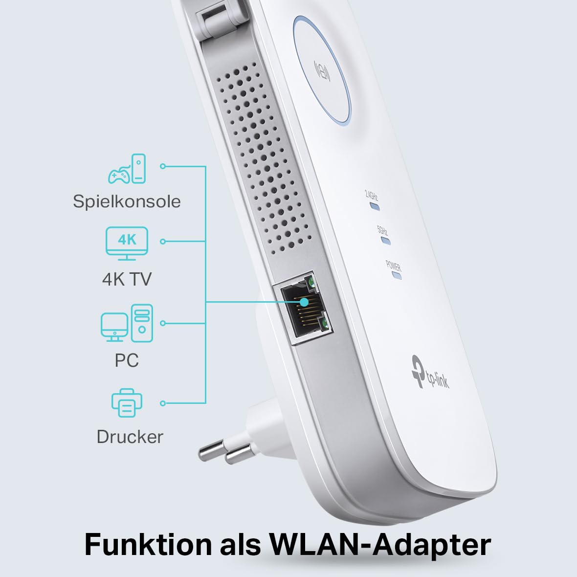 TP-Link RE550 WLAN amplifier repeater AC1900 (dual WLAN AC + N, 1300MBit/s 5GHz + 600MBit/s 2.4GHz, WLAN amplifier, app control, maximum coverage, compatible with all WLAN routers) white