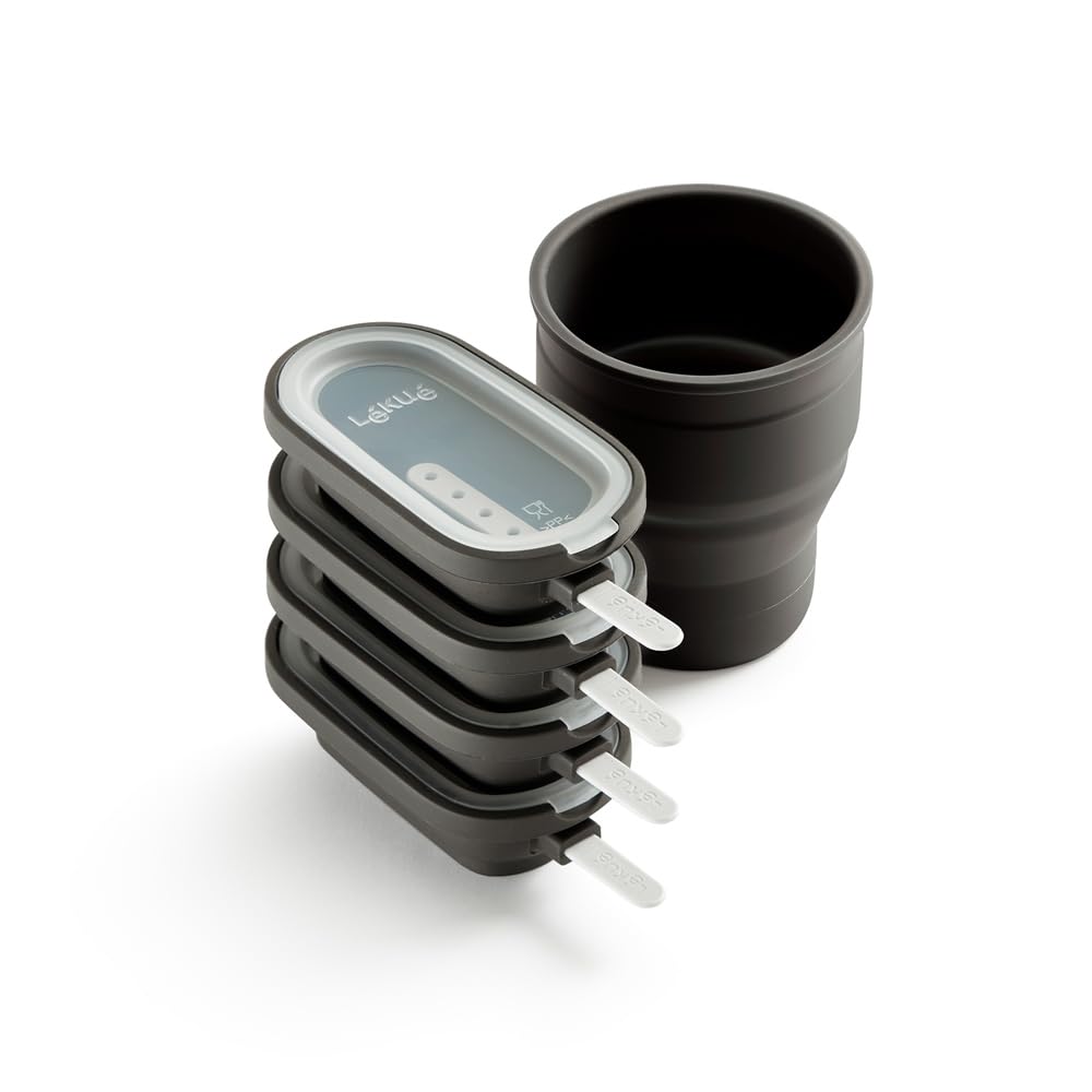 Lékué set 4 pieces. Creamy ice cream mold plus silicone container, brown - 882265