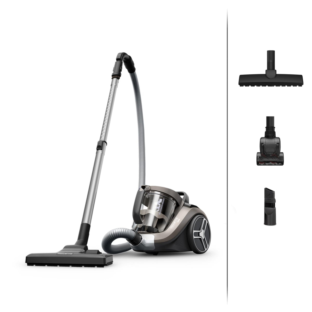 Rowenta Compact Power XXL Animal bagless vacuum cleaner, 900 Watts, 3-stage filtration system, XXL capacity, 8.80 m cleaning radius, including extensive accessories, Bronze, RO4B50