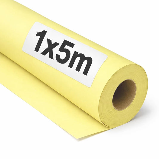 OFITURIA Kraft Paper Yellow Pastel - Roll 1 × 5 m - 6 Rolls - Wrapping Paper and Packaging Paper - Craft Paper for DIY, Decoration and Sewing Patterns - Tear-Resistant and Easy to Cut - COM620-parent2