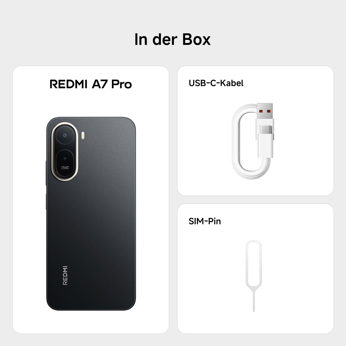 XIAOMI REDMI A7 Pro Smartphone 4+ 64GB, 6000mAh battery, 13MP camera, black