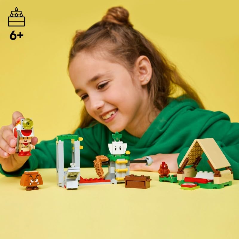 LEGO Super Mario Captain Toad Camp - Interactive toy with 3 figures - Goomba, tent and collapsing bridge - children's souvenir - play set - gamer gift for boys and girls aged 6 and over - 72040