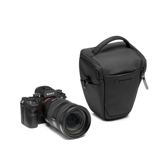 Manfrotto Advanced Holster S III, bag for mirrorless camera with lens, camera bag with tripod mount and rain cover, photography accessories - MF