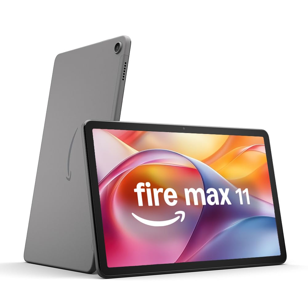 Amazon Fire Max 11 Tablet (Latest Generation), our most powerful tablet yet, with clear 11-inch display, Octa-core processor, 4GB RAM, 14h battery life, 128GB, gray, with ads - SU8NST