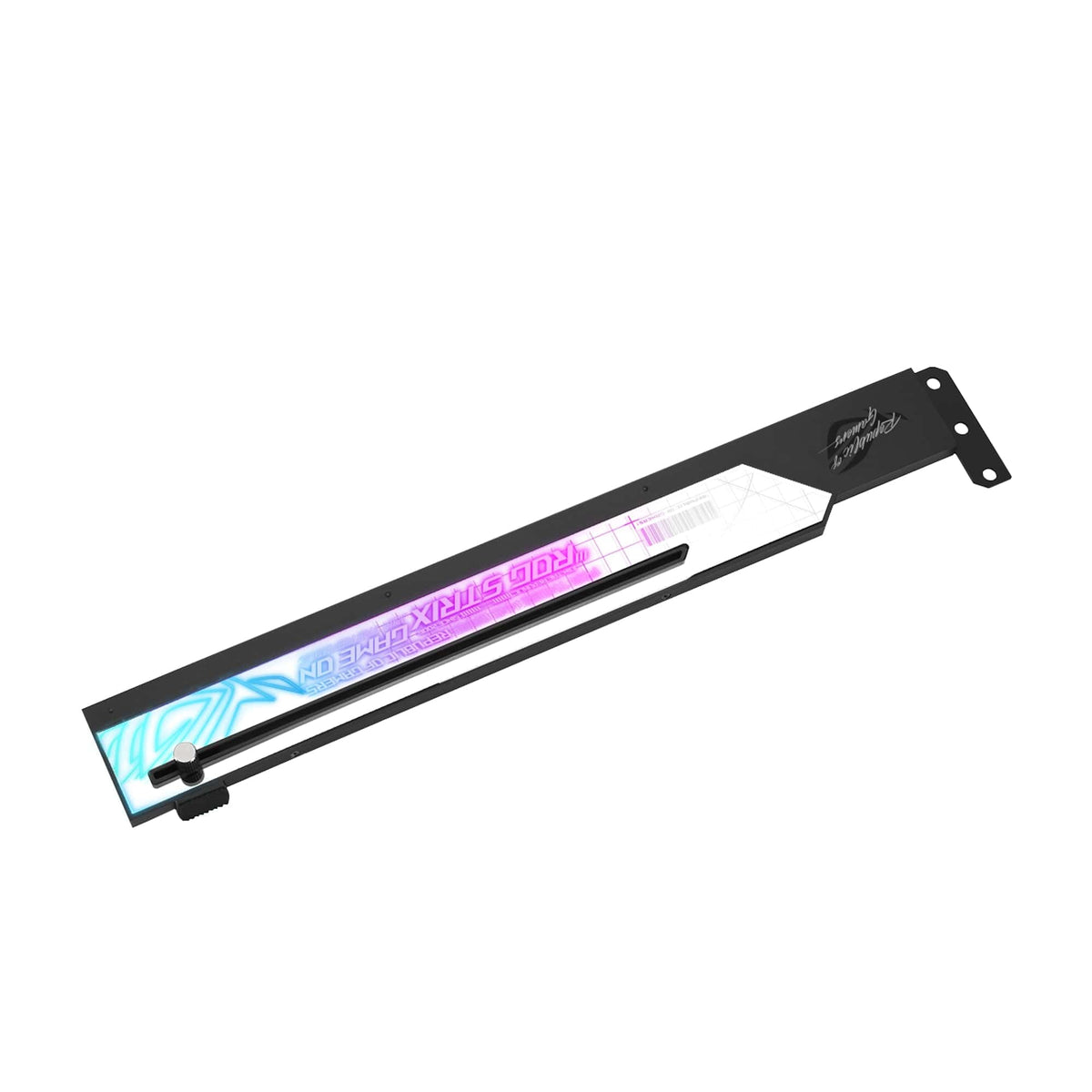 ASUS ROG Strix ARGB graphics card holder (GPU holder, AURA Sync ARGB lighting, adjustable size, easy installation, compatible with ATX cases, black) - ASUSTeK