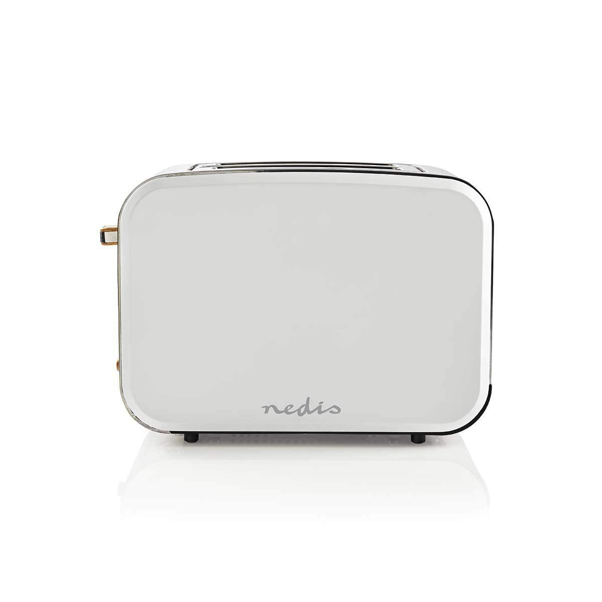 Nedis Toaster - Soft-Touch - 6 Different Levels - Defrost and Reheat Function - Crumb Tray - Auto Shut-off - Household Appliance - Cancel Function - 2 Wide Slots - White - 5412810270330