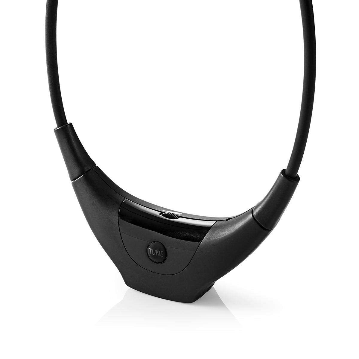 Nedis HPRF010BK Căști TV fără fir - Căști In-Ear RF - Rază de acțiune de 35 m - Acumulator de 200 mAh - Durată de funcționare de 4 ore - Stație de încărcare - Negru