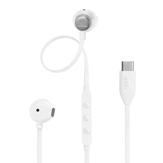 JBL Tune 305 C Headphones - Wired in-ear headphones with JBL Pure Bass Sound, microphone and USB-C port - white - JBLT305CWHT