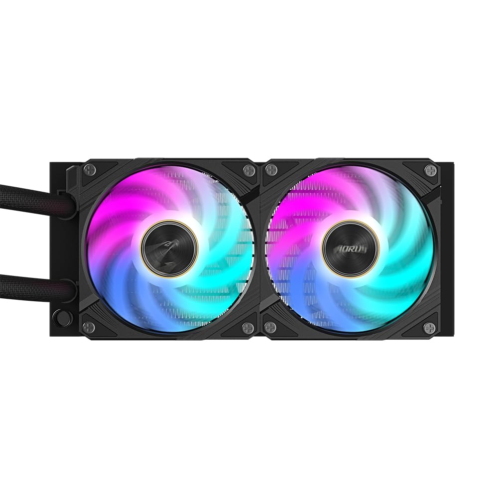 GIGABYTE AORUS WATERFORCE X II 240 AIO Liquid CPU Cooler - 2x120mm ARGB Fans, Full-Color LCD, Daisy-Chain, compatible with Intel LGA 1851 and AMD AM5 - GP-AORUS