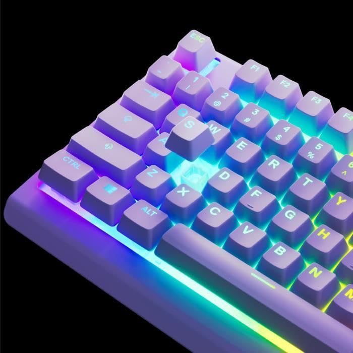 SteelSeries Apex 3 TKL Lavender RGB Gaming Keyboard – Compact Tenkeyless Form Factor – 8-Zone RGB Lighting – Water and Dust Resistance – Whisper Quiet Gaming Switches - FR Layout AZERTY - 64944