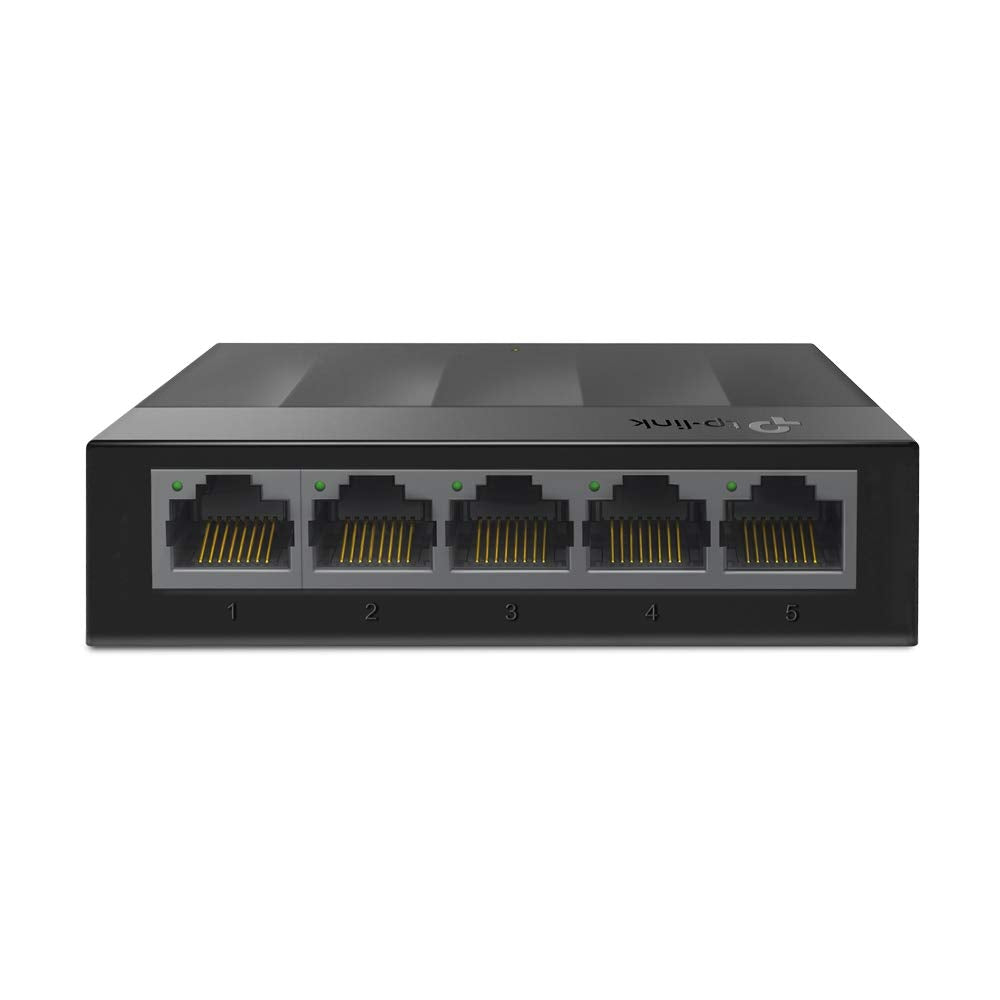 TP-Link LS1005G 5-Port Desktop Switch (5 x Gigabit Auto-Negotiation RJ45 Ports, IEEE 802.3X, Plug and Play, energy saving, plastic housing for easy table or wall mounting) black