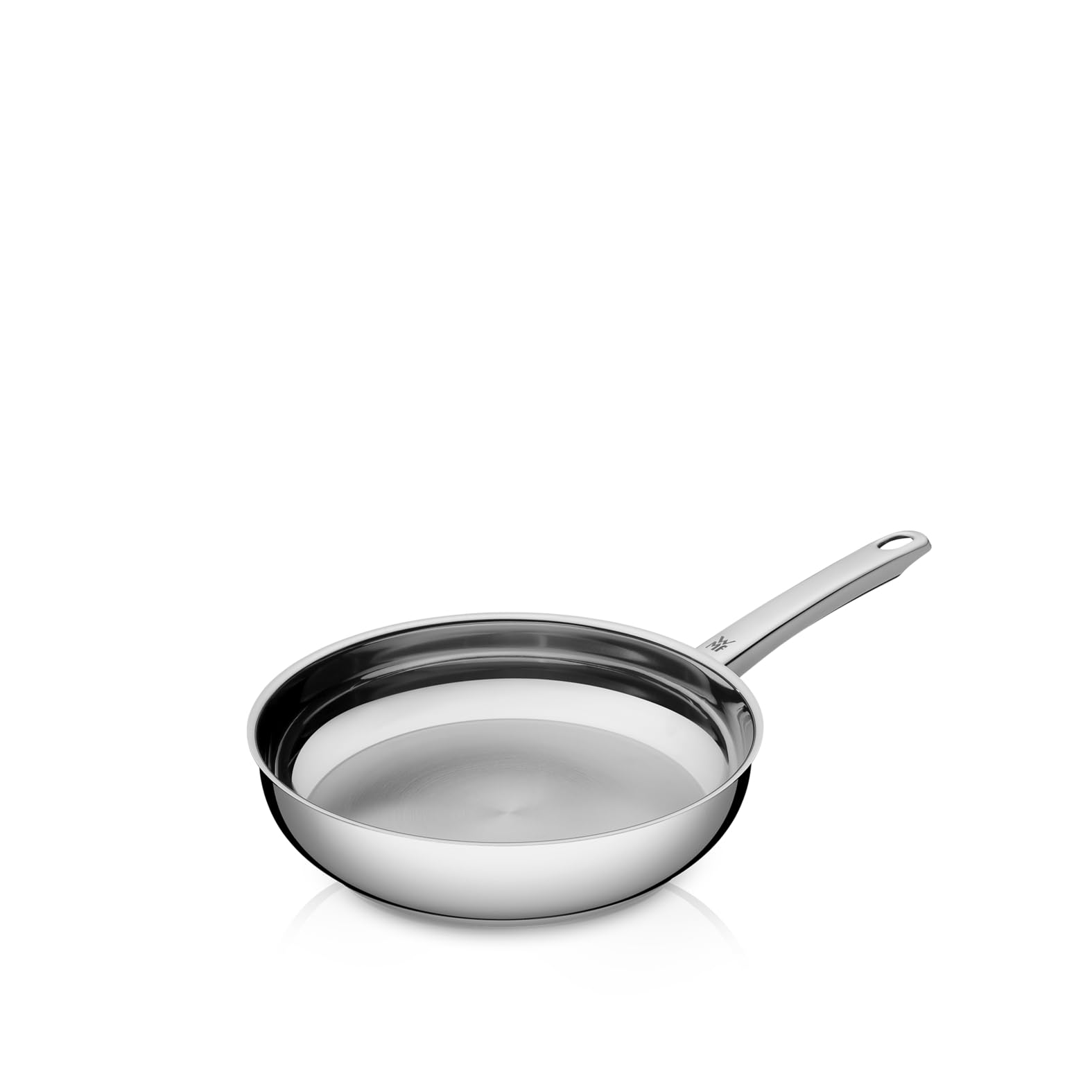 WMF professional stainless steel pan 20 cm, induction frying pan, uncoated, dishwasher safe, oven safe up to 250 degrees, suitable for all types of stoves, for high temperatures, drip-free, ergonomic - 790306991