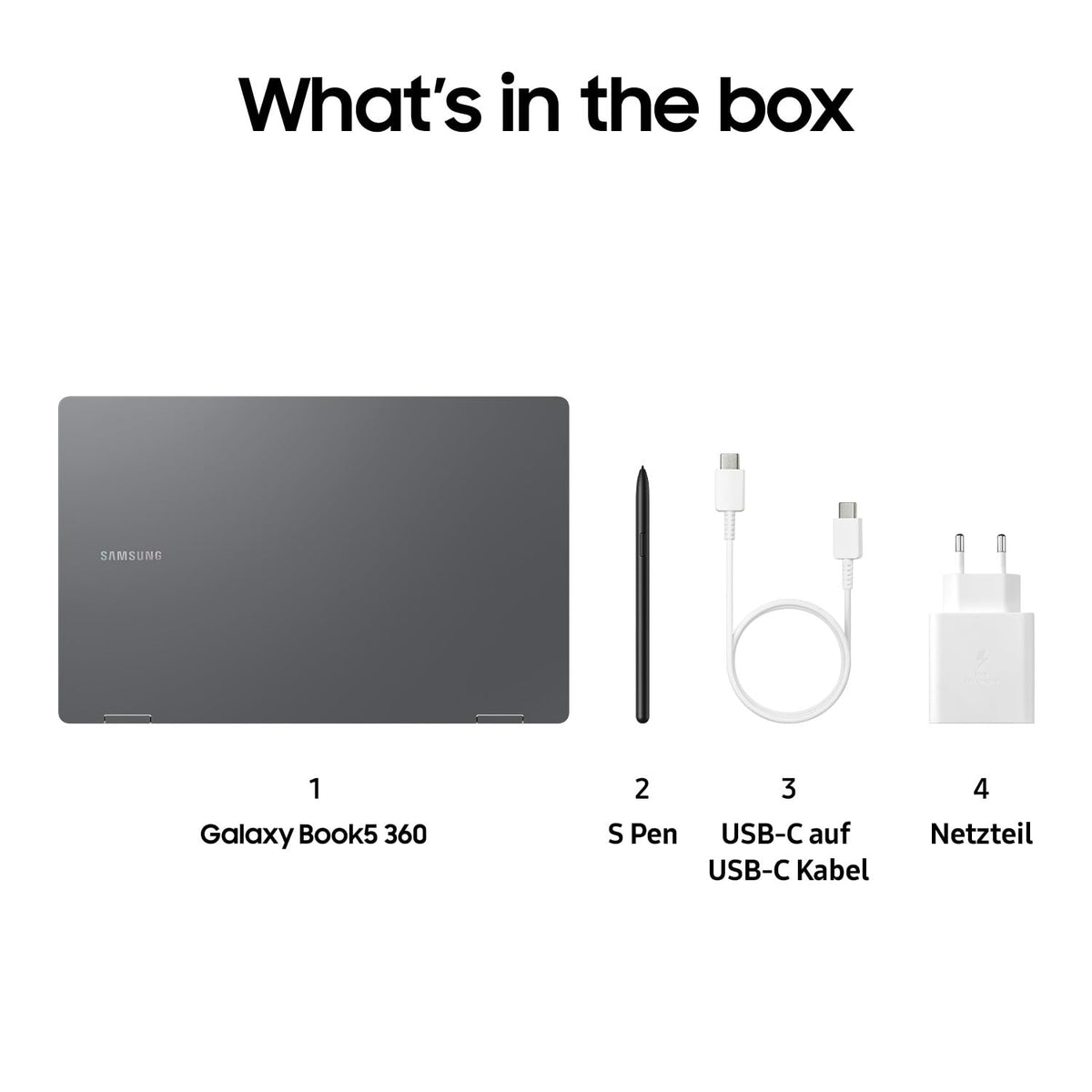 Samsung Galaxy Book5 360 15,6" 2-in-1 Laptop, Convertible AI Notebook cu procesor Intel Core Ultra 7, 32 GB RAM, 1 TB stocare, Moonstone Gray, 3 ani garanție a producătorului [Exclusiv pe Amazon] - NP750QHA-KA4DE