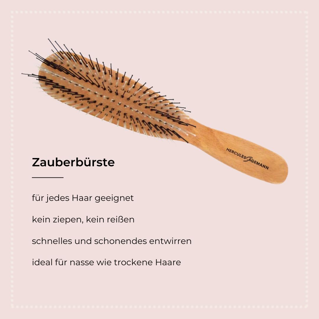 HERCULES SAWMAN - magic brush wood | High-quality scalp brush for gentle detangling without pulling. Ideal for men and women, suitable for wet and dry hair. | Color: wood - 4000165633101