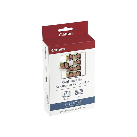 Canon SELPHY KC-18IL Mini Label Ink and Paper Set (7740A001)