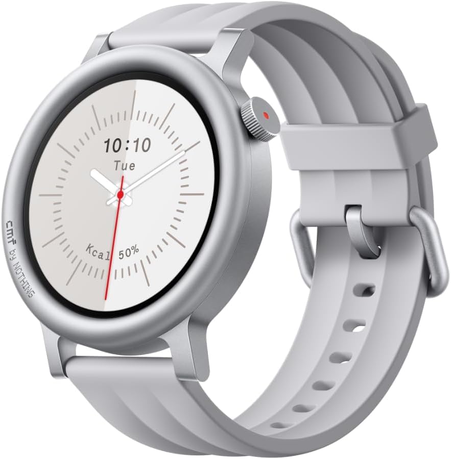 CMF Watch 3 Pro - Smartwatch 1.43" AMOLED, 13-day battery, dual GPS, Bluetooth calls with AI noise cancellation, heart rate & sleep tracking - light gray - D399