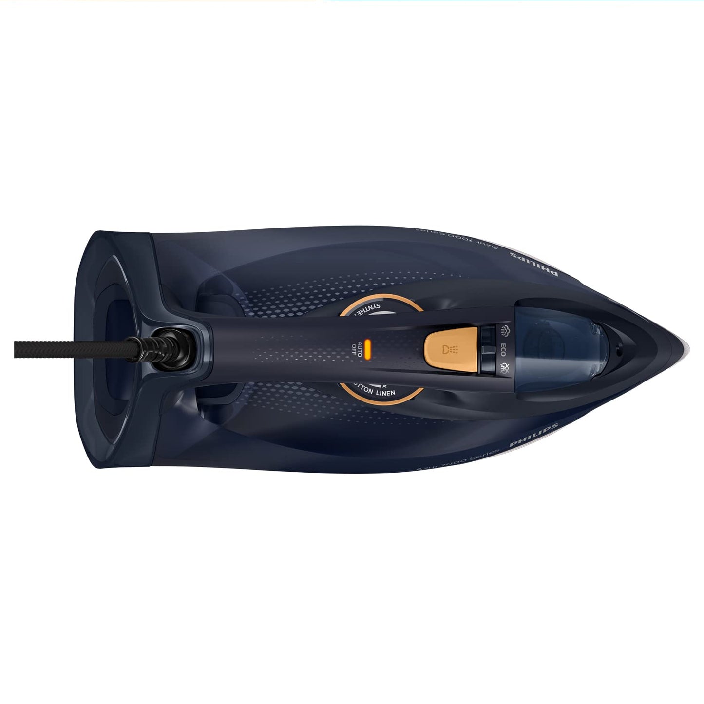 Philips Azur 7000 Series Steam Iron - 3000W, 55 g/min Continuous Steam, 250 g Steam Shot, Vertical Steam, SteamGlide Elite Soleplate, Dark Blue/Yellow (DST7060/20)