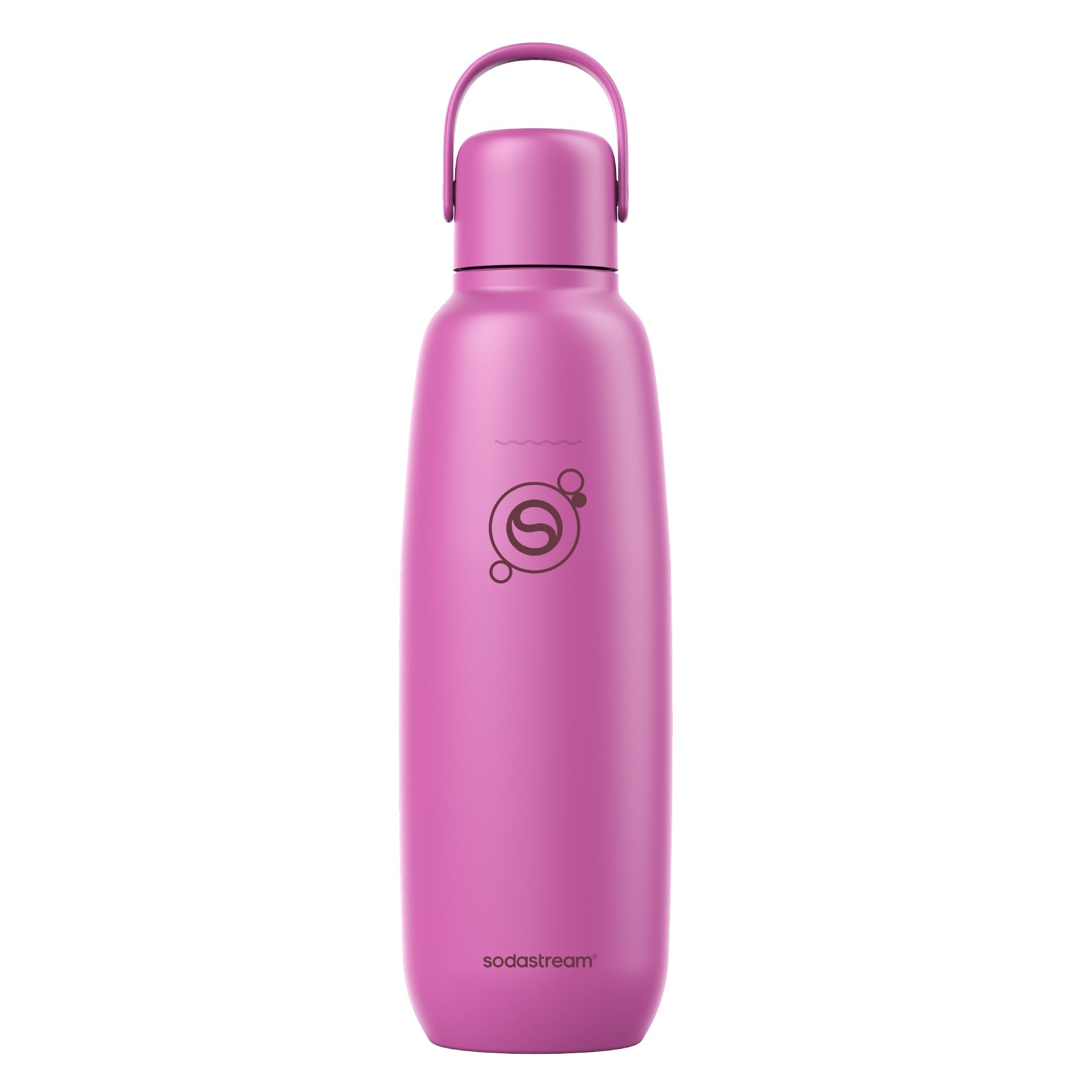 sodastream Fizz & Go Stainless Steel Soda Bottle 0.9L Double Wall Insulated Thermos Bottle Keeps Hot & Cold for Carbonated Drinks Compatible with DUO, TERRA, ART, ENSO & More, Guava Pink - 1062419440