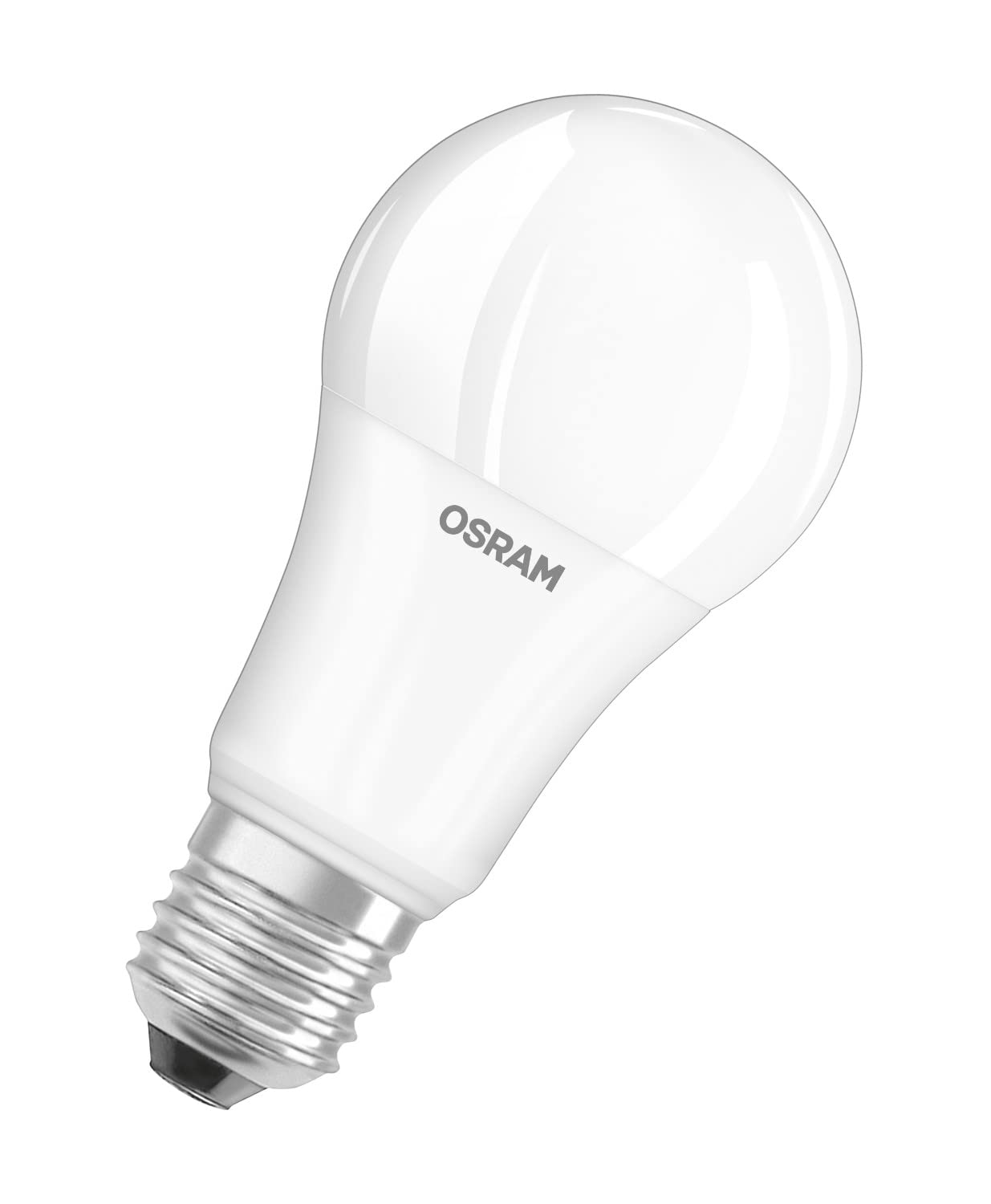Osram LED Base Classic A, in bulb shape with E27 base, not dimmable, replaces 100 watts, matt, warm white - 2700 Kelvin, 10 x pack of 3 - 4058075819429