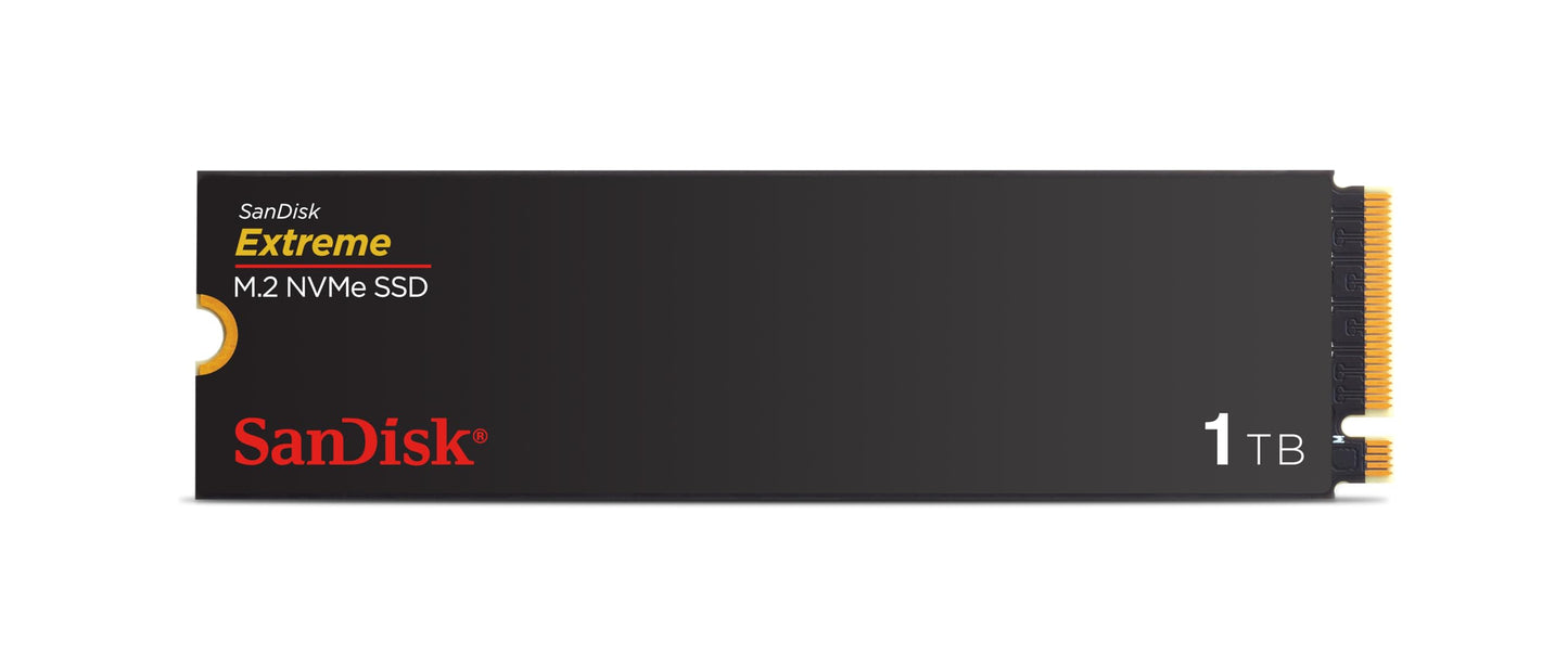SanDisk Extreme M.2 NVMe SSD 1 TB (Internal SSD, PCIe Gen 4.0, up to 5,150 MB/s, nCache technology, 5 year warranty) - SDSSDX3N-1T00-G26