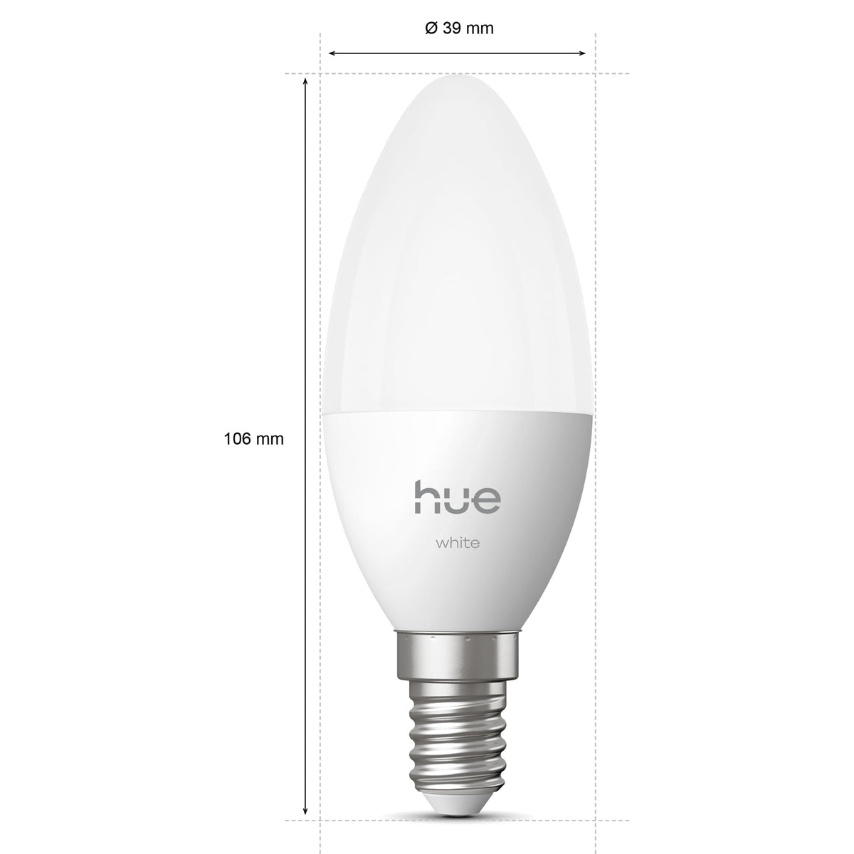 Philips Hue Smart LED Bulbs, B39, E14, 2-Pack, Warm White Light 2,700 K, 470 lm, Low Dimmable, Alexa, Google Home, Apple Home - 929004295902