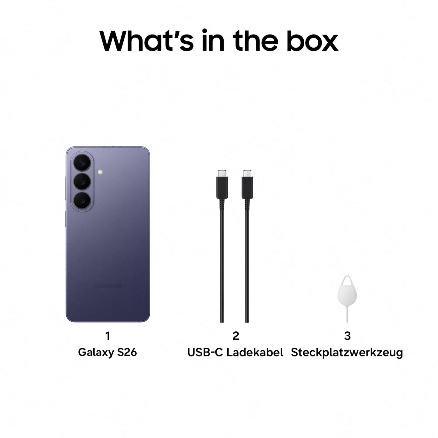 Samsung Galaxy S26 AI smartphone with Galaxy AI, no contract, mobile phone with Android, 12 GB RAM, 256 GB storage, AP processor, Cobalt Violet, 3 year manufacturer's warranty, including silicone magnet case - F-MS942BZVGAMZ