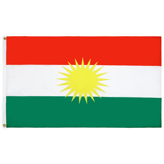 AZ FLAG - Kurdistan Flag - 250x150 cm - Kurdish Large Flag 100% Polyester with Brass Eyelets - 300g - K_400
