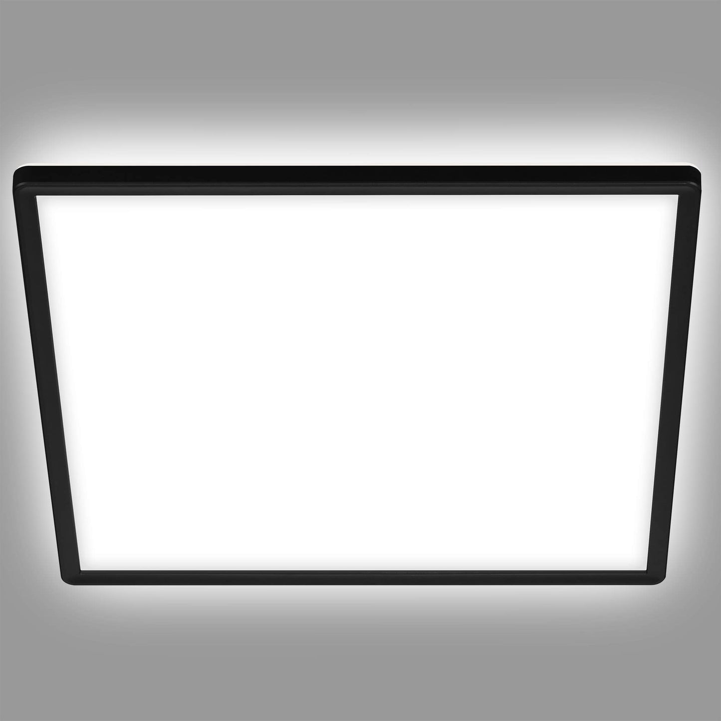 BRILONER - LED ceiling lamp with indirect light, flat, neutral white light color, lamp, ceiling light, living room lamp, LED panel, kitchen lamp, ceiling lighting, 42x42x2.9 cm, black - 7158-415