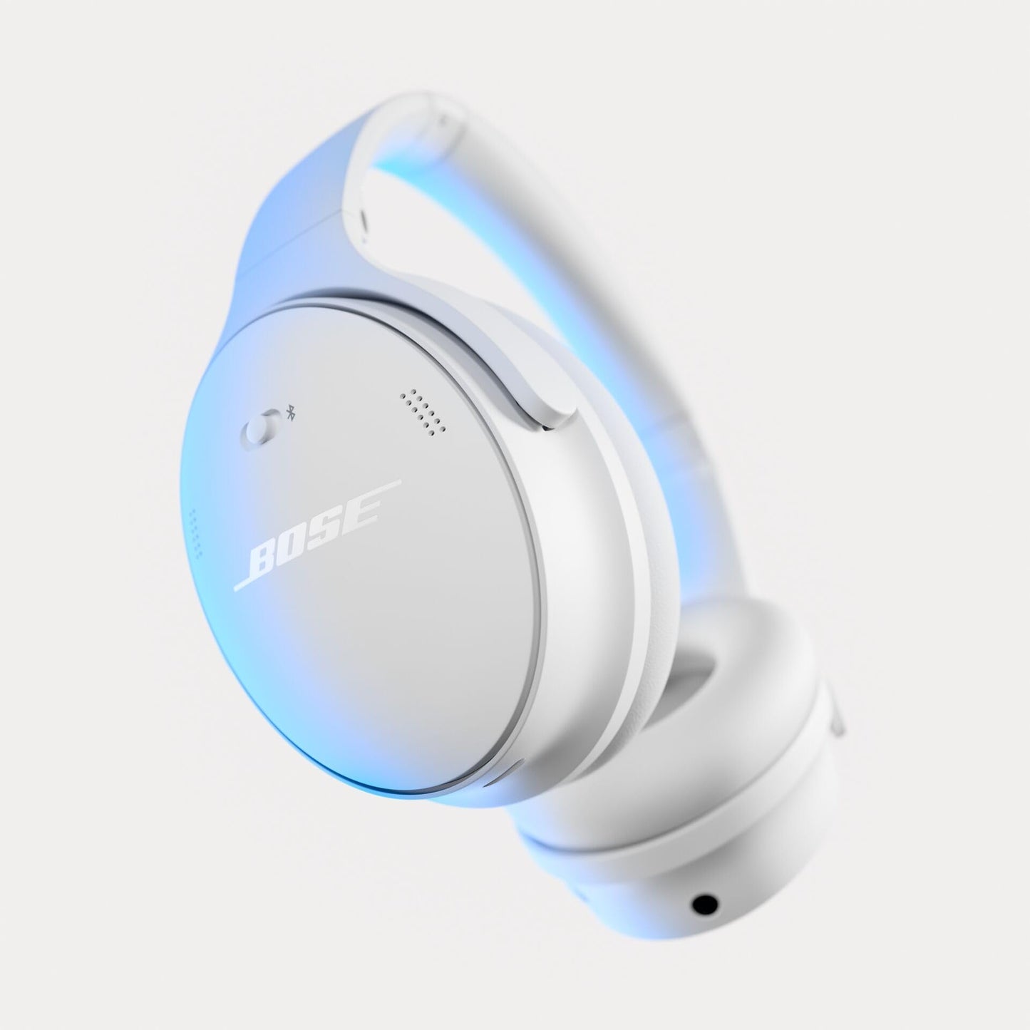 Bose QuietComfort wireless headphones with microphone and noise canceling, Bluetooth over-ear headphones with noise canceling, up to 24 hours of battery life, smoke white - 884367-0200