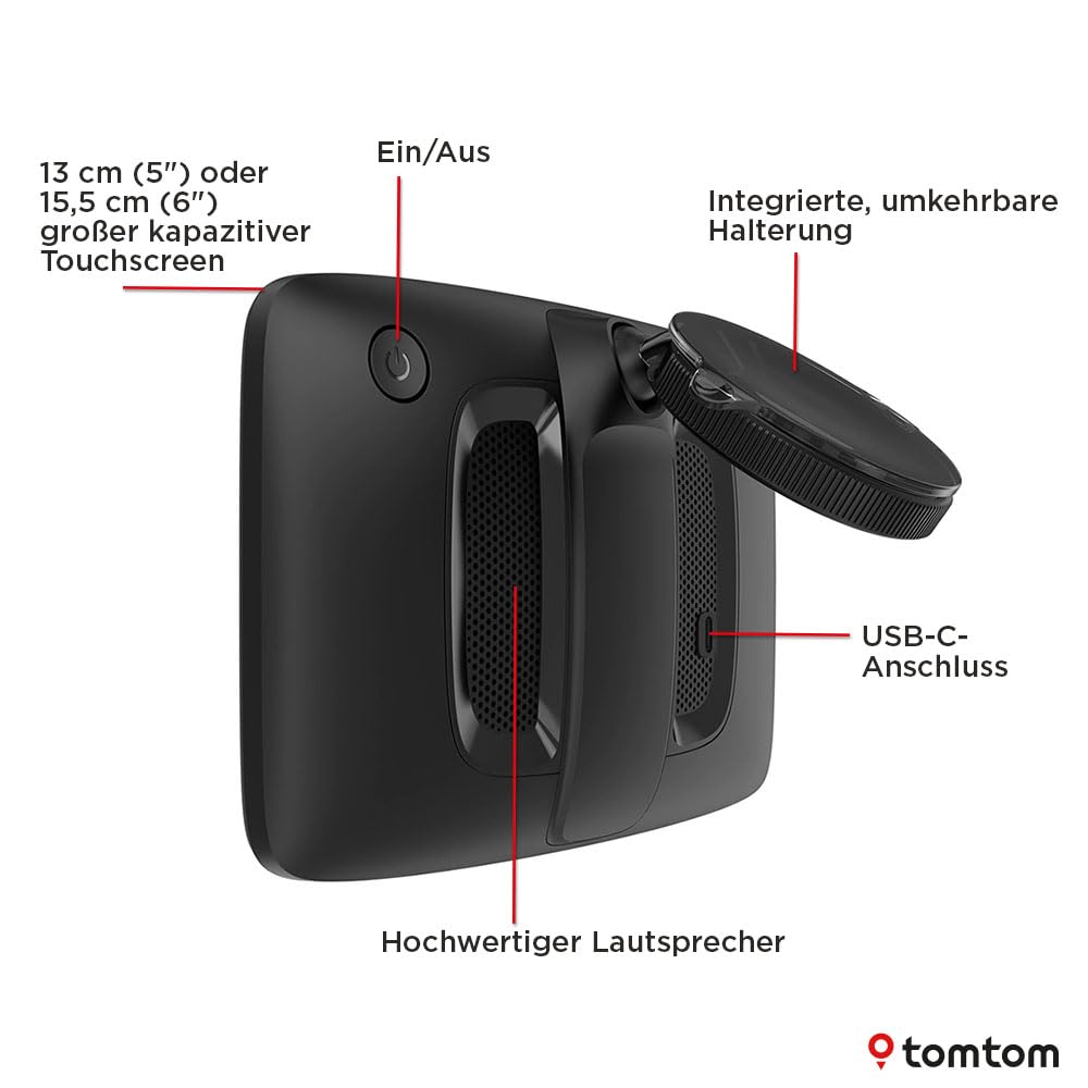 TomTom car navigation system GO Classic Lite (5 inch, TomTom Traffic, map updates for Europe included, updates via Wi-Fi, integrated, reversible holder) - 1YF5.002.00