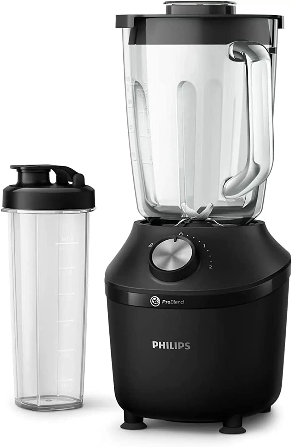 Philips stand mixer and smoothie maker - 600W, 2 liter cup, HomeID app, 2 speed levels + pulse function, ProBlend, ice crush function (HR2291/41)