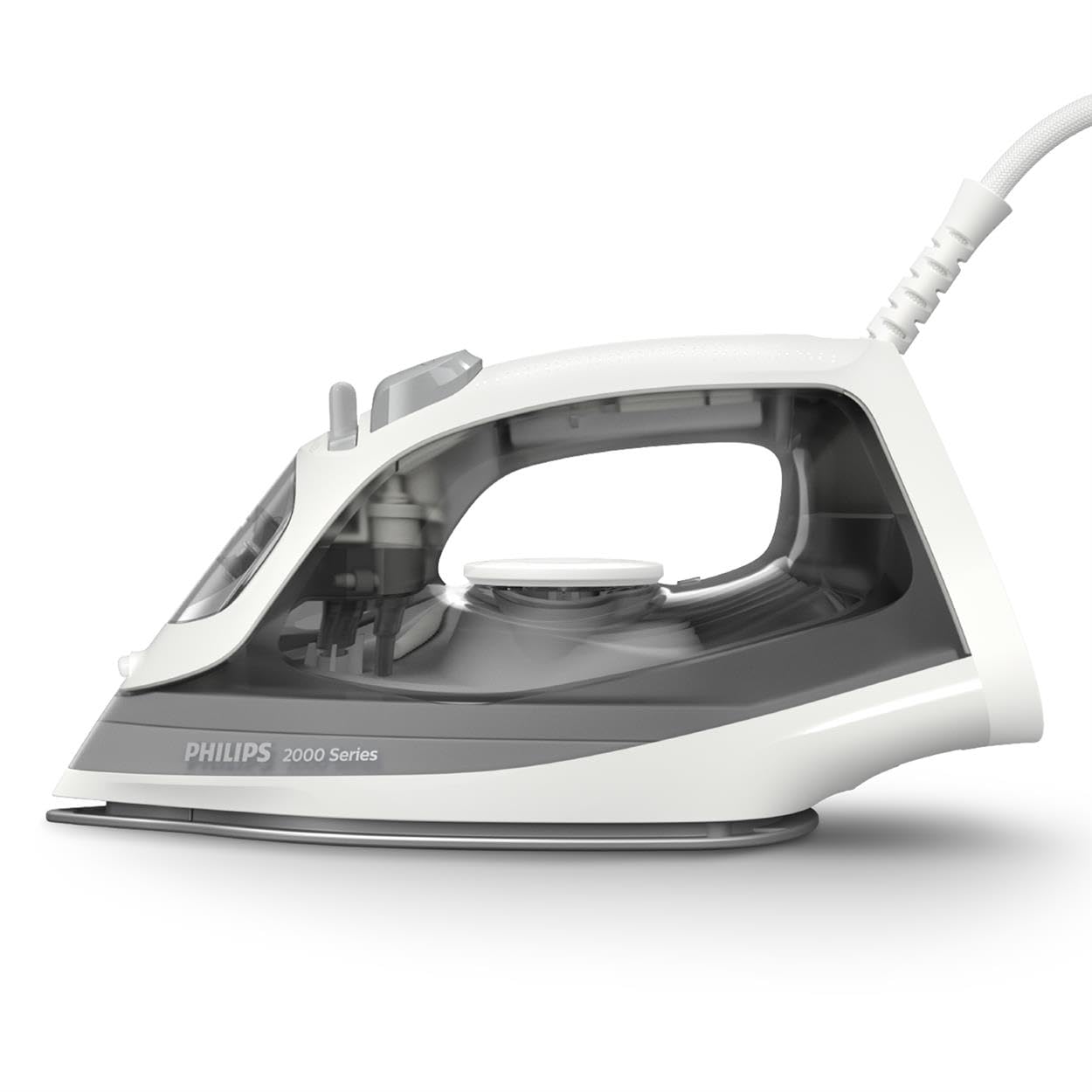 Philips 2000 series steam iron - Up to 25 g/min continuous steam. 2000W. 250ml water tank. Fast de-creasing. 4 steam levels. Ceramic sole. Light weight for easy ironing. Gray (DST2020/80)