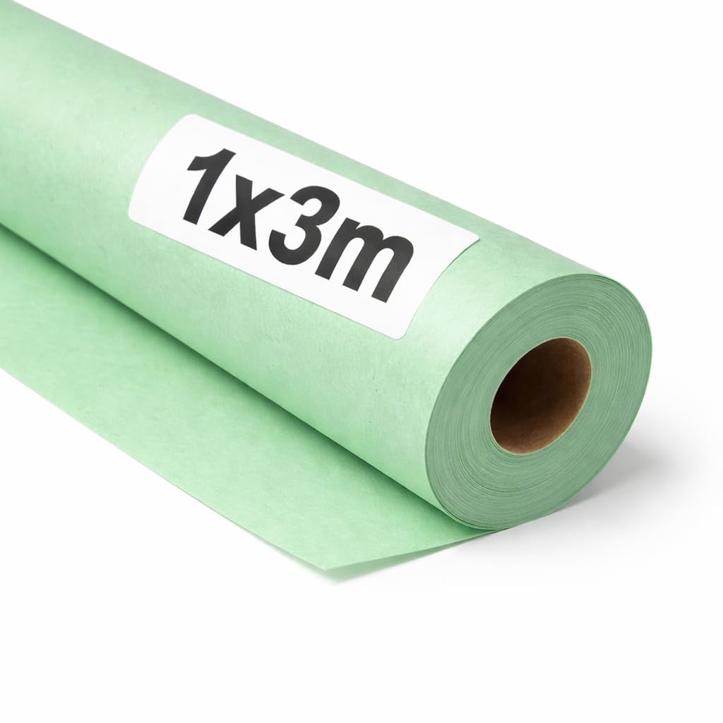 OFITURIA Kraft Paper Green Pastel - Roll 1 × 3 m - 6 Rolls - Wrapping Paper and Packaging Paper - Craft Paper for DIY, Decoration and Sewing Patterns - Tear-Resistant and Easy to Cut - COM620-parent2