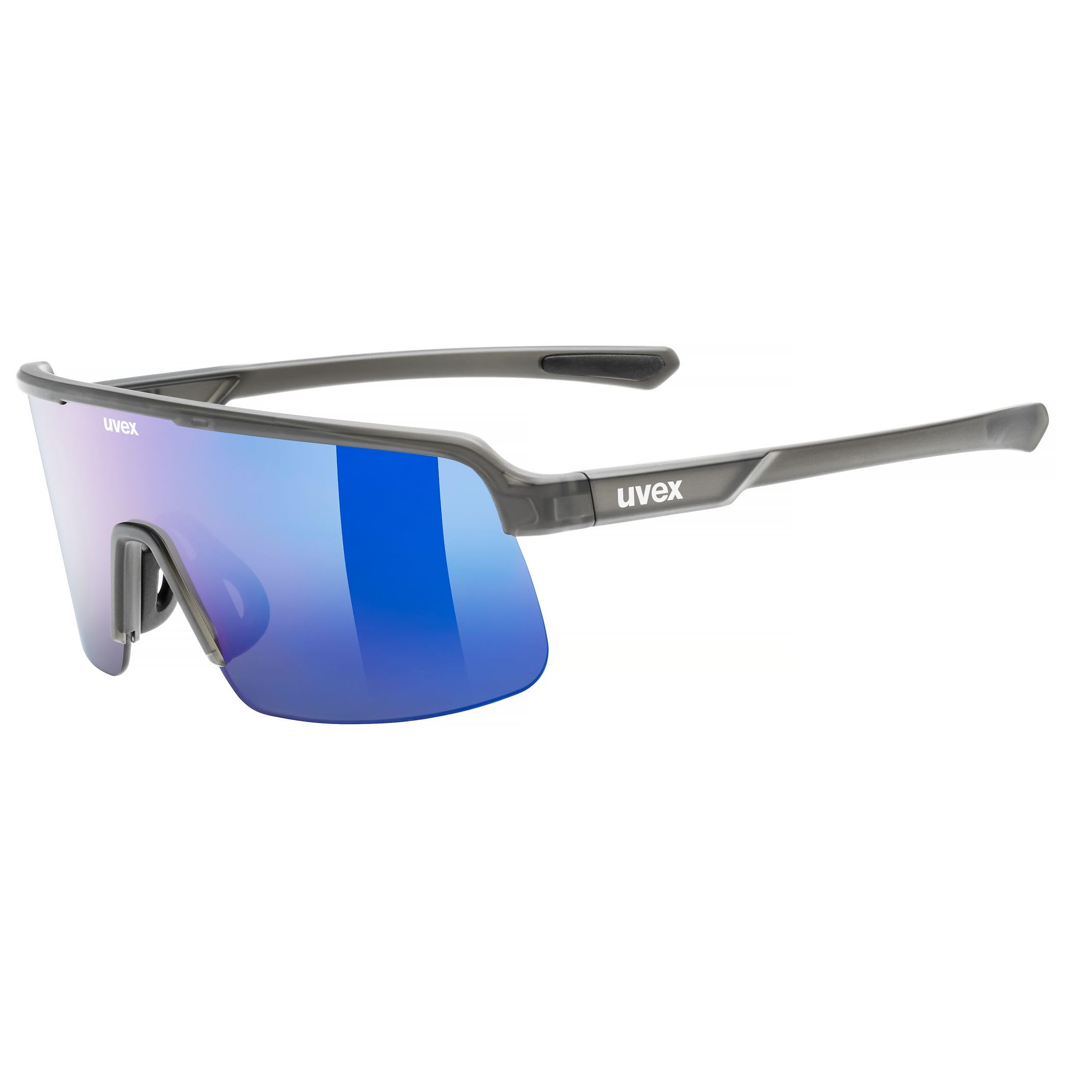 Uvex dyrt sports glasses, smoke gray matt/blue mirror, one size - S533095