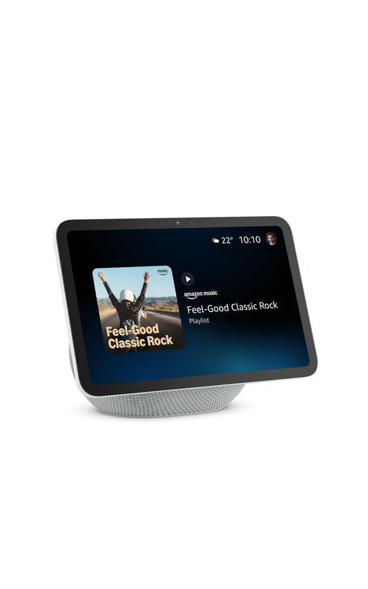 Amazon Echo Show 8 (latest generation), brilliant 8.7-inch display in HD resolution with room-filling and 3D audio, white, with Alexa+ Early Access - MD6NE4