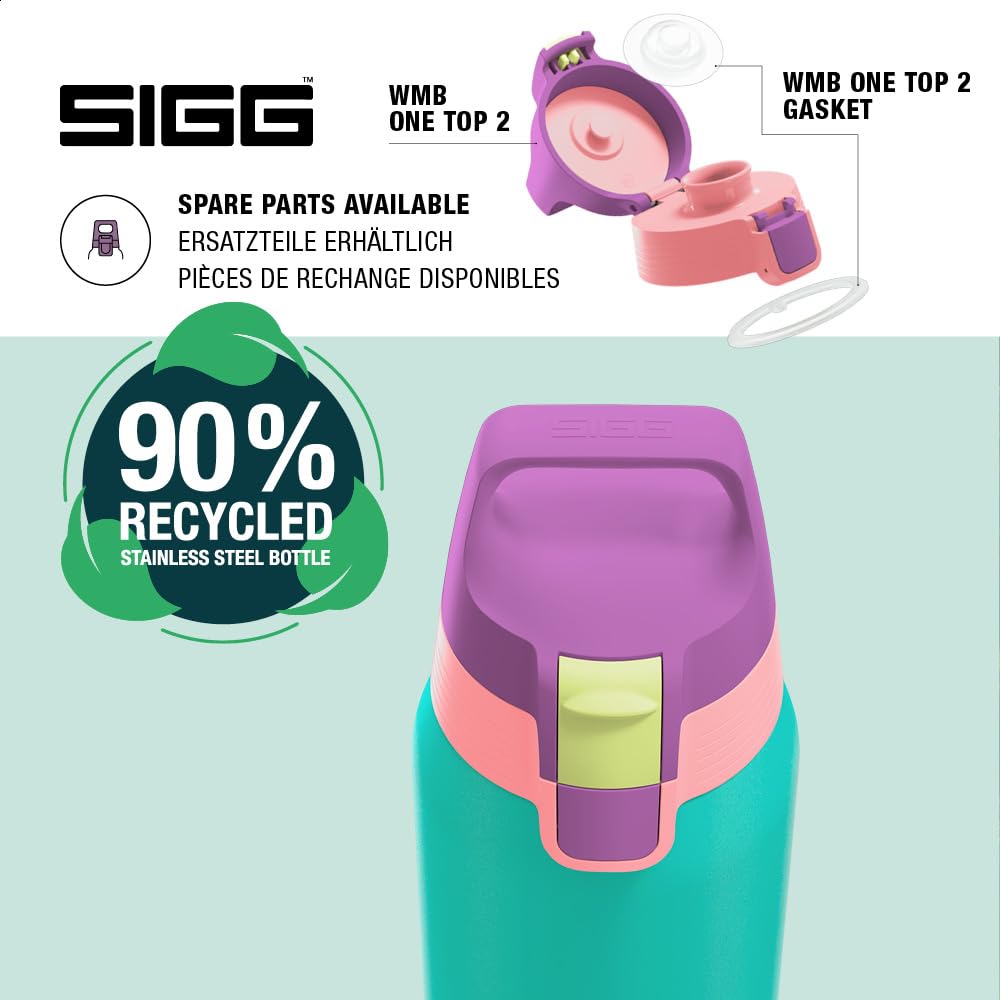 SIGG - Insulated drinking bottle - Thermos bottle Shield Therm One Multicolor Reef - carbonated drinks - leak-proof - dishwasher safe - BPA-free - 90% recycled stainless steel - turquoise - 0.75L - 6228.20