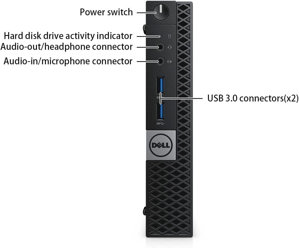 Dell Optiplex 3040 Mini Computer PC with 24 inch monitor, Intel Core i5-6500, 8GB RAM, 256GB SSD, US Keyboard QWERTY, WiFi, Bluetooth, Windows 11 Pro (Renewed)