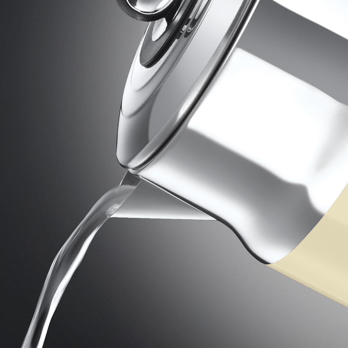 Russell Hobbs Kettle, 1.7 l, 2400W, Cream and Polished Stainless Steel - 21670-70