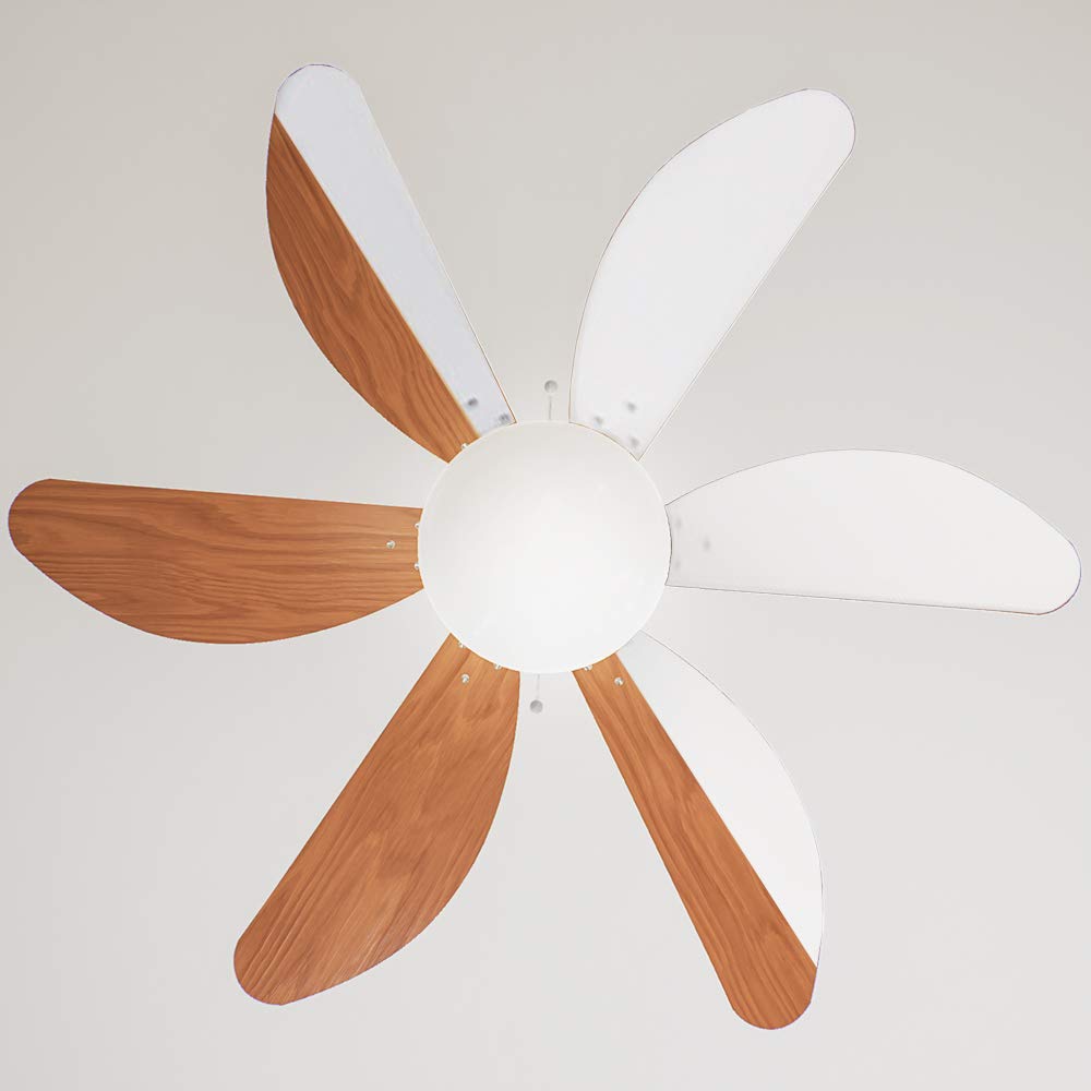 Cecotec ceiling fan with remote control and timer EnergySilence Aero 5250 Black Design. 40W, diameter 132cm, DC motor, LED light, 6 speeds, winter function, wooden leaves - 05939