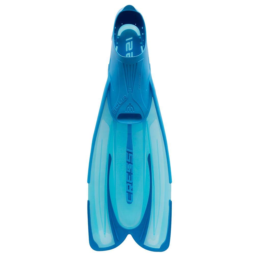 Cressi Agua Fins Swimming Fins - Adjustable Foot Section for Diving - Ergonomic Short Fins Adults & Children - Durable Fin Material - Aquamarine - 35/36 - CA206335