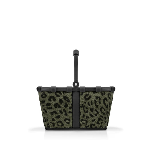 reisenthel carrybag XS teddy leo olive – sturdy shopping basket with practical inner pocket – elegant and water-repellent design - BN5055