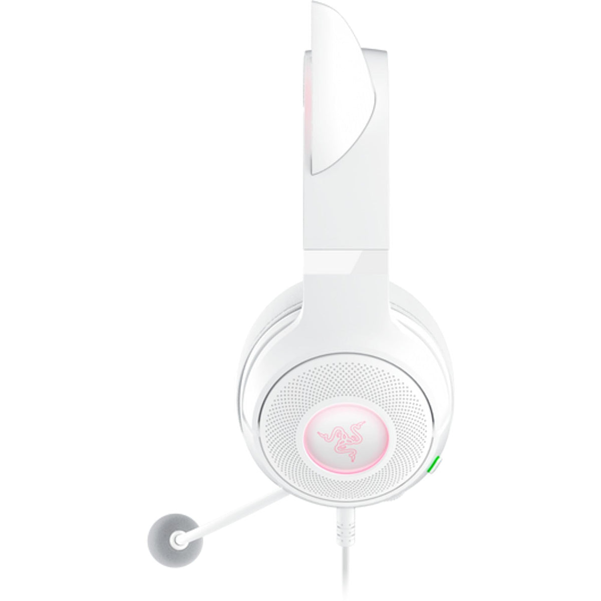 Razer Kraken Kitty V2 - Wired RGB headset with kitty ears for gaming and streaming (325 g, Triforce 40 mm drivers, HyperClear cardioid mic, surround sound) White - RZ04-04730600-R3M1